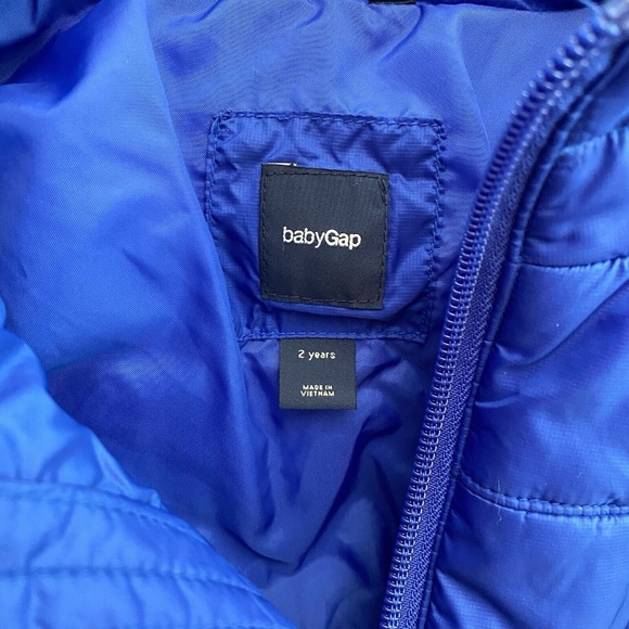 Baby Gap Primaloft Coat Jacket Toddler Size 2 Years Blue Lightweight Puffer - Picture 4 of 4
